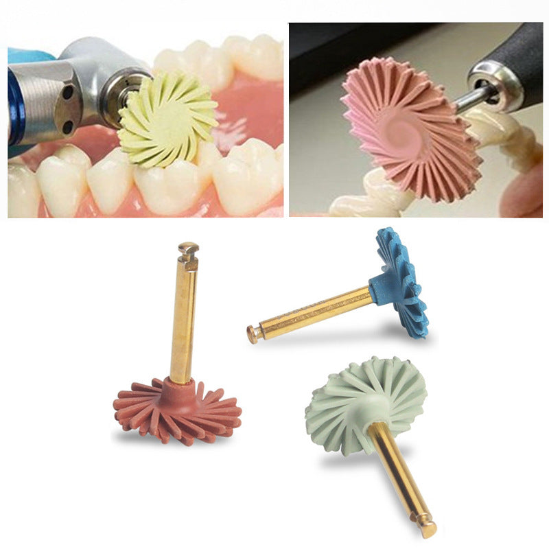 6 pcs/box Dental Composite Resin Polishing Disc wheel Kit 3 Step Brush Burs Silicone Diamond