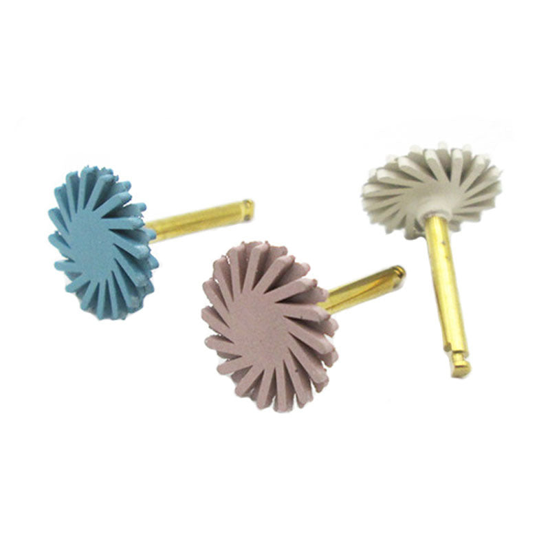 6 pcs/box Dental Composite Resin Polishing Disc wheel Kit 3 Step Brush Burs Silicone Diamond