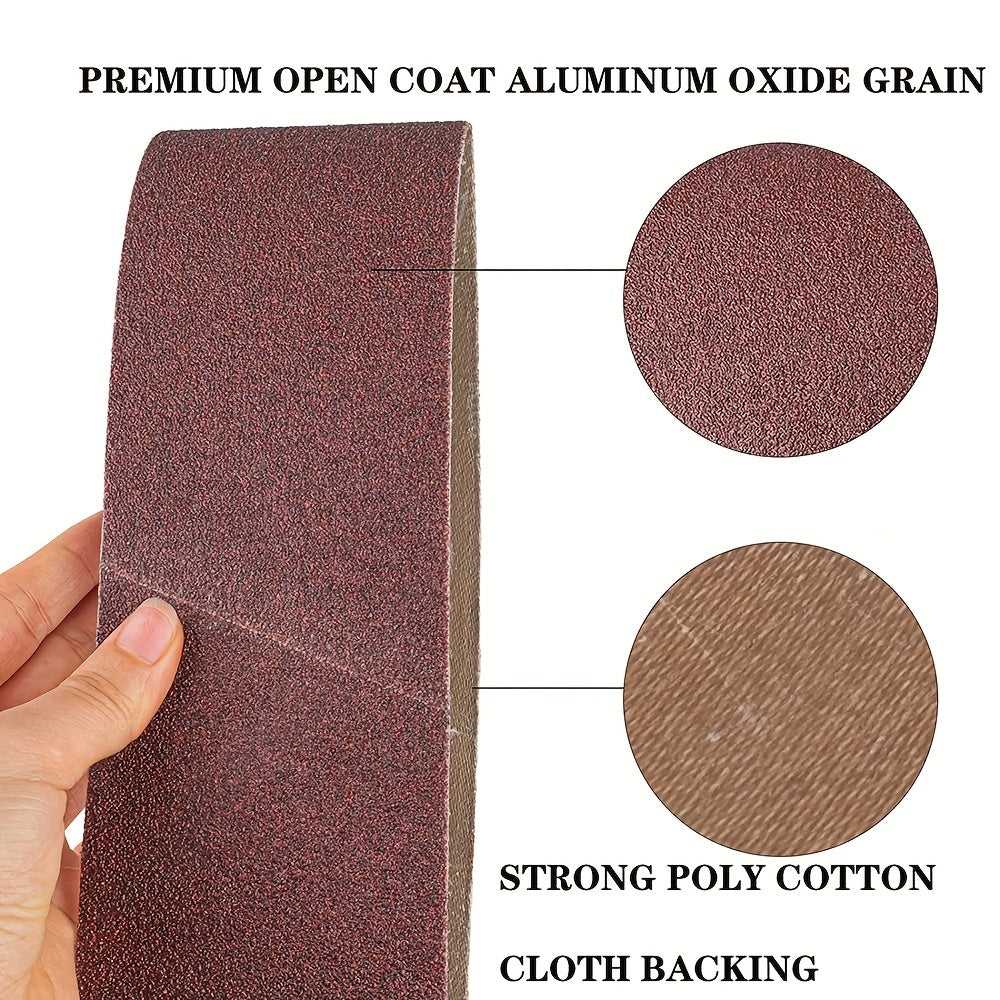 2x42 inch BORA5 Ceramic Abrasive Sanding Belts GXK51-P AO Grinding Bands for Steel Plastic Wood Polishing
