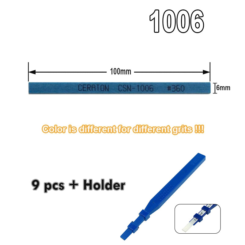 9 pieces Ceraton Fiber Whetstone Oilstone 1004 1006 1010 for Medium Grinding Fine Polishing Plastic Metal Jade