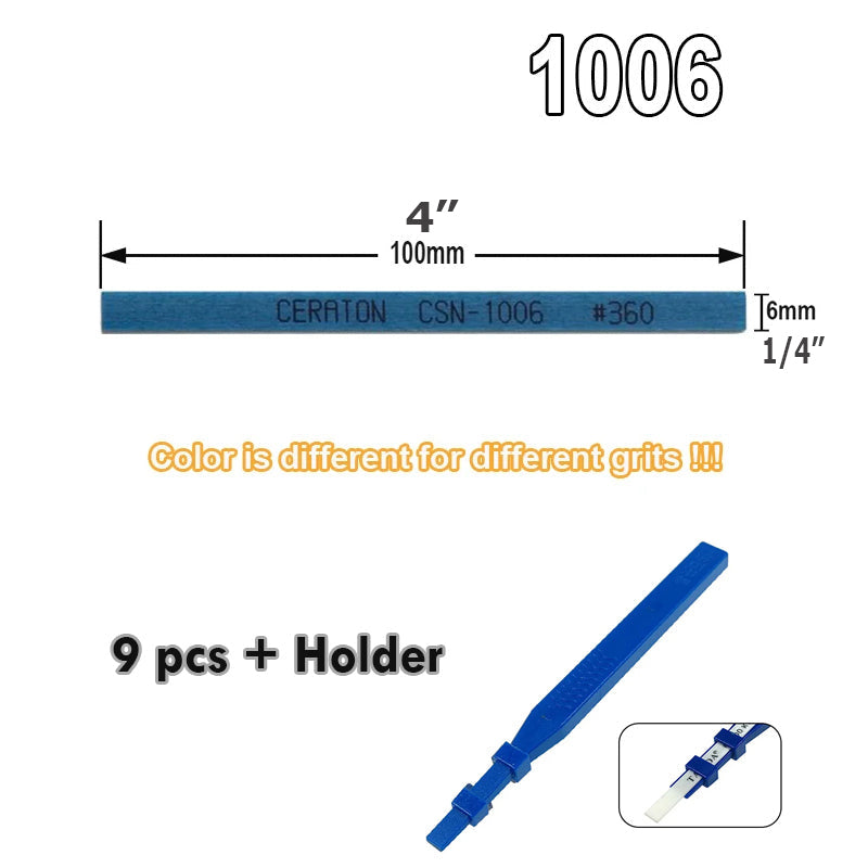 9 pieces Ceraton Fiber Whetstone Oilstone 1004 1006 1010 for Medium Grinding Fine Polishing Plastic Metal Jade