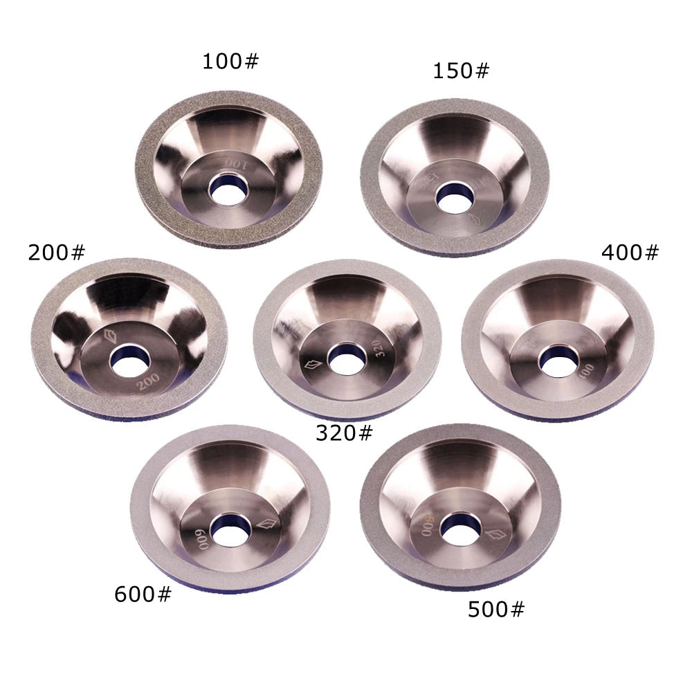 4"/100mm Diamond Grinding Abrasive Wheel P100 - P600 Bowl-shaped CNC Knife Carbide Metal Tungsten Steel Milling Cutter