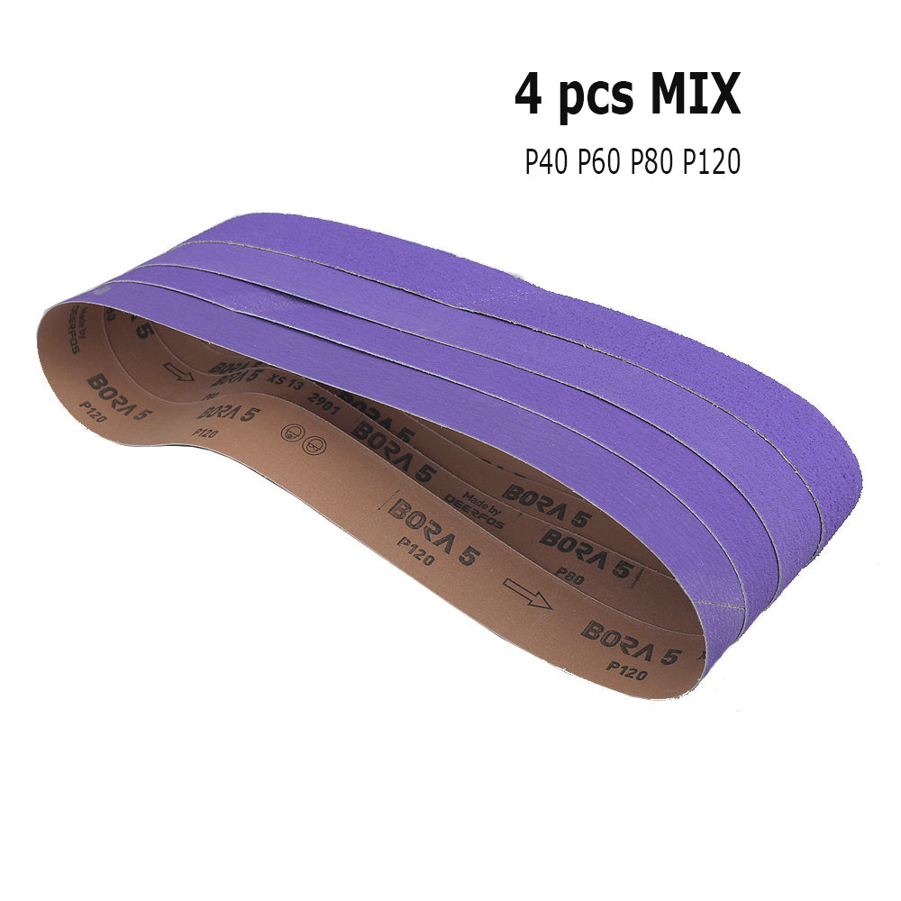 2x42 inch BORA5 Ceramic Abrasive Sanding Belts GXK51-P AO Grinding Bands for Steel Plastic Wood Polishing