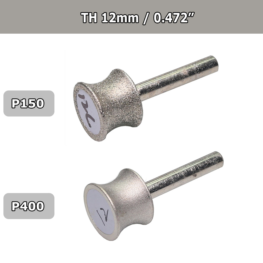 2 pieces Diamond Concave Abrasive Grinding Wheel for Jade Ring Polishing Glass Ceramic Tile Stone Round Edging