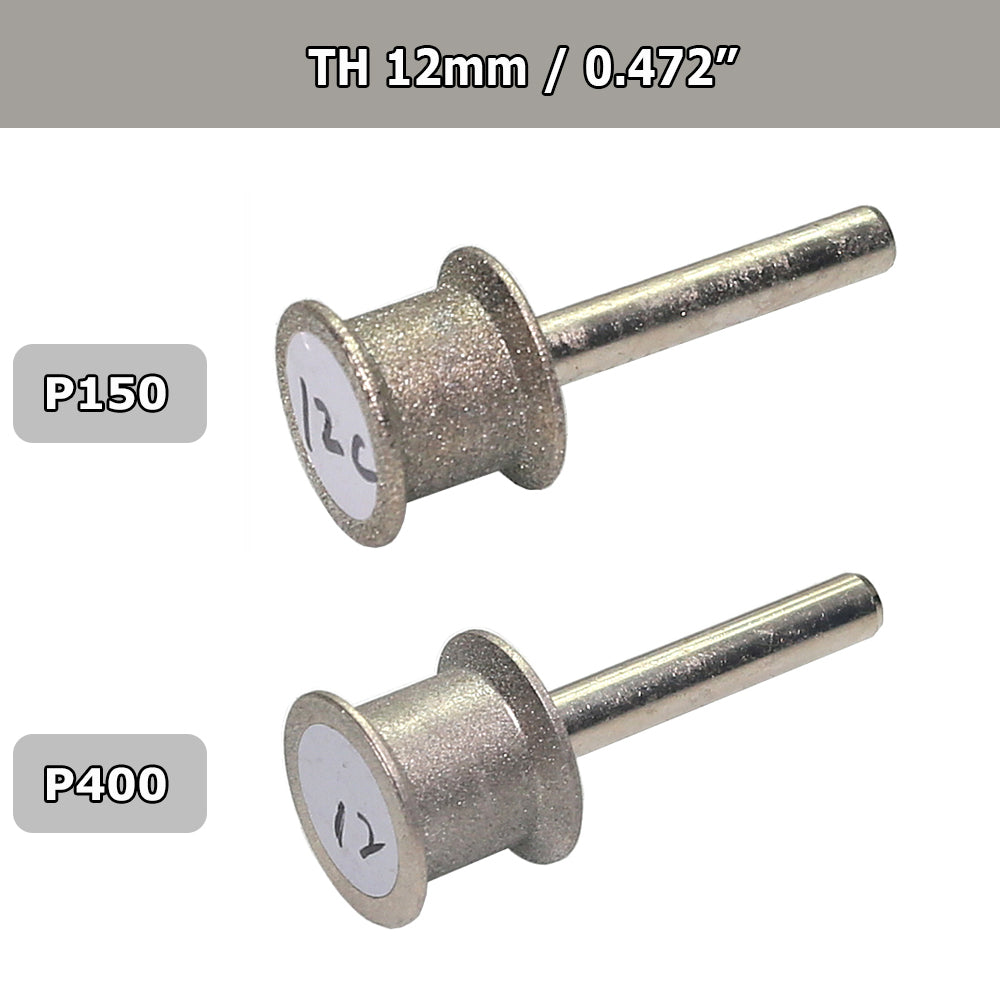 2 pieces Glass chamfering Abrasive Wheel 1/4 in. Shank Mounted Diamond Grinding Head for Ceramic Tile Stone Edging