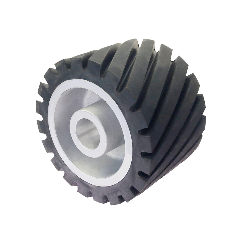 1 piece 250/200/150/100x100mm Grooved Rubber Contact Polishing Wheel Belt Sander Grinder Polisher Wheel Dynamically Balanced