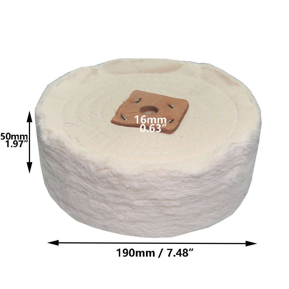 1 piece 6" / 8" Thicken Cotton Buffing Wheel Flannelette Lint Cloth Wheel for Metal Acrylic Stainless Steel Mirror Polishing