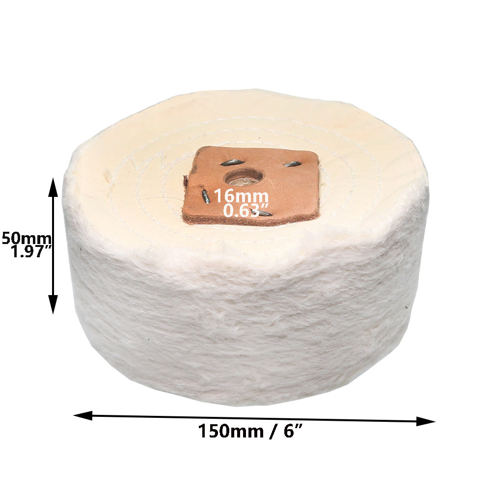 1 piece 6" / 8" Thicken Cotton Buffing Wheel Flannelette Lint Cloth Wheel for Metal Acrylic Stainless Steel Mirror Polishing