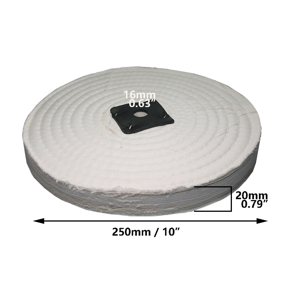 1 piece 8/10/12 inch Sewn Cotton Cloth Stitched Fabric Buffing Wheel for Stainless Steel Mirror Finish