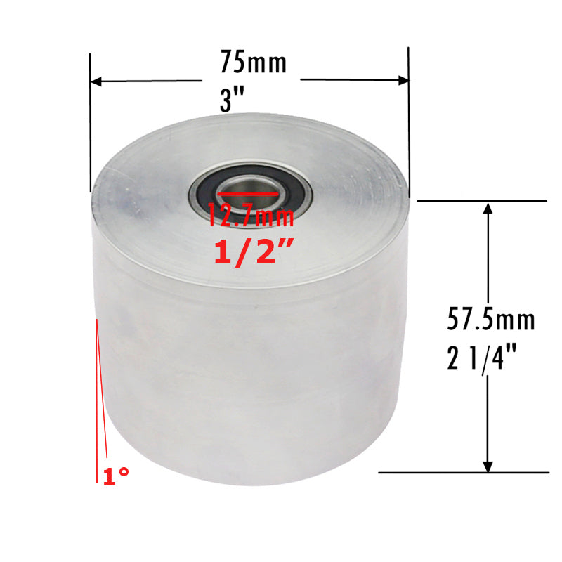 4 in 1 Belt Grinder Aluminum Wheel Set Drive wheel 5.12" Active 3″/75mm Tracking 2″/50mm Idler