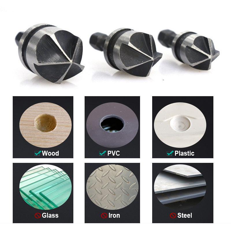 Hole Saw Sets HSS Woodworking Chamfer Milling Cutter