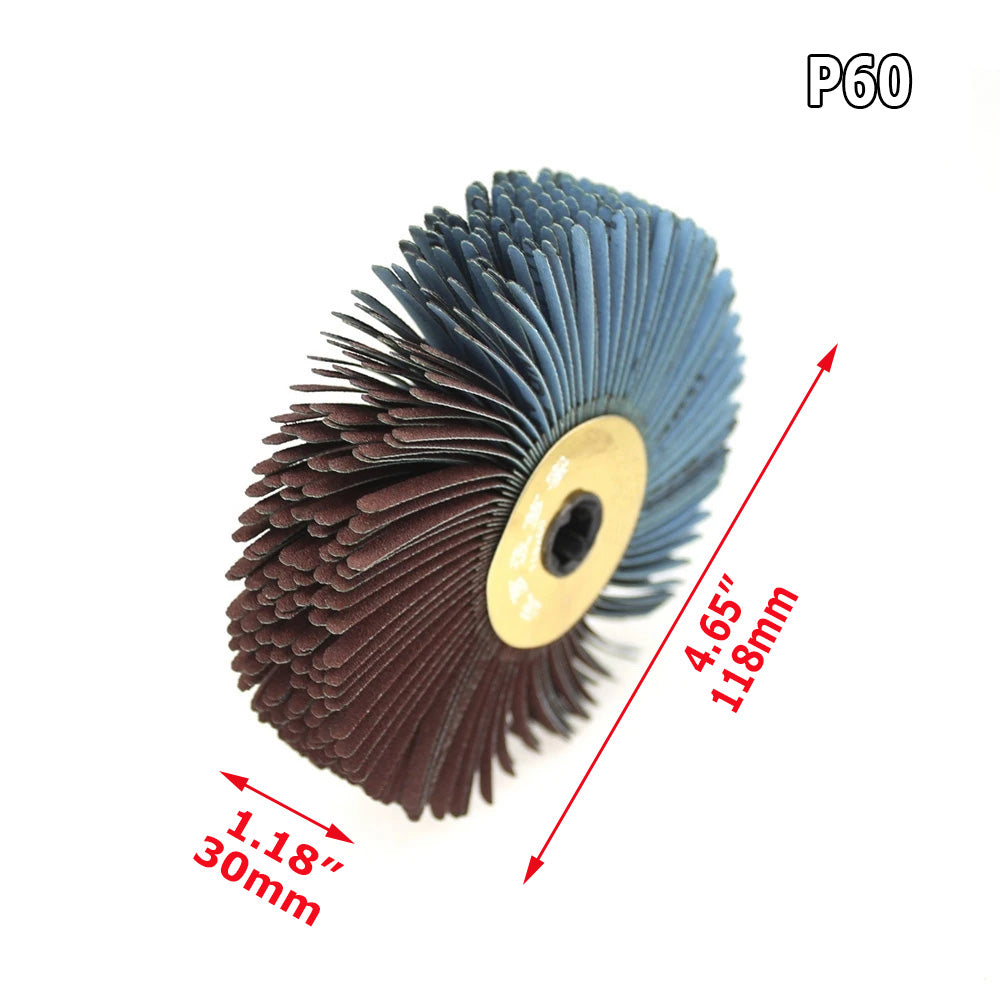 1 piece 4.65"/118mm Sanding Cloth Wire Polishing Brush Drill Woodworking Grinding Head Wheel