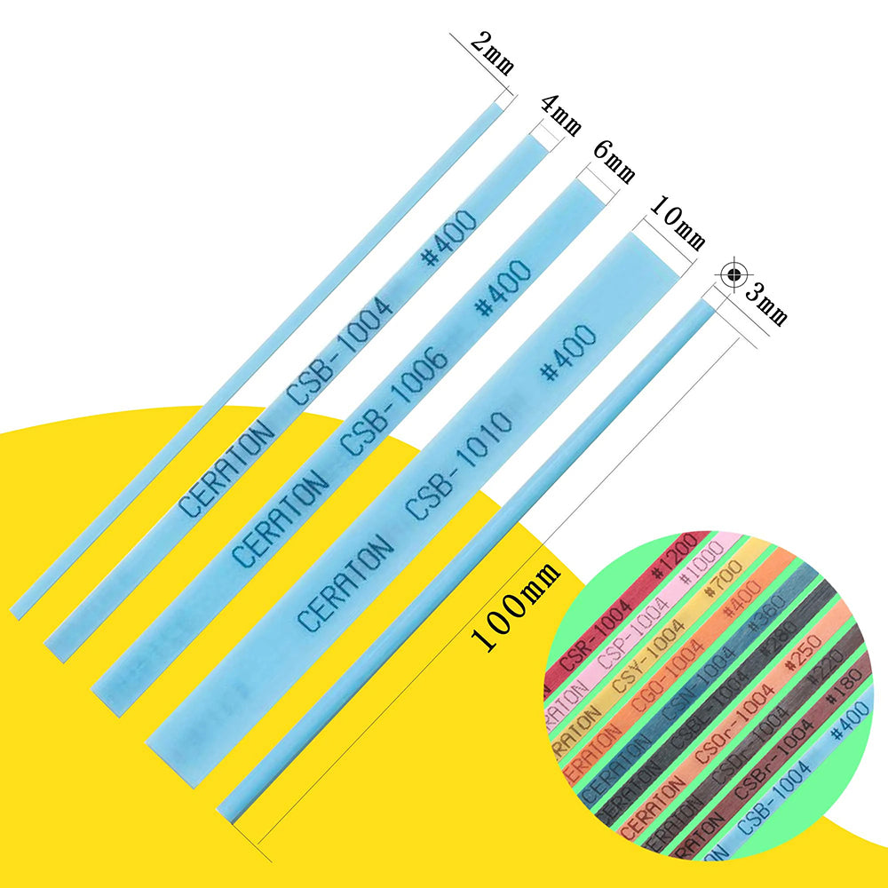 9 pieces Ceraton Fiber Whetstone Oilstone 1004 1006 1010 for Medium Grinding Fine Polishing Plastic Metal Jade