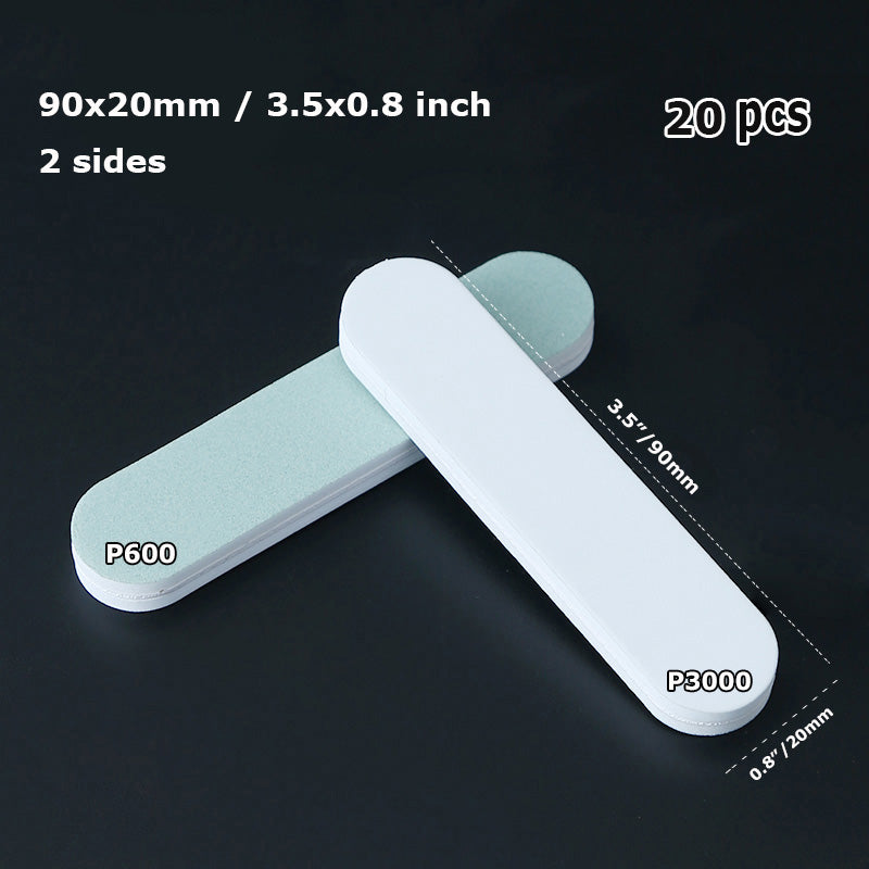 20 pieces Abrasive Grinding Sponge Sanding Block Woodworking Nail File Metal Mirror Buffer Polishing Finishing Manicure Tool
