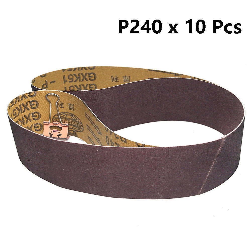 2x42 inch BORA5 Ceramic Abrasive Sanding Belts GXK51-P AO Grinding Bands for Steel Plastic Wood Polishing