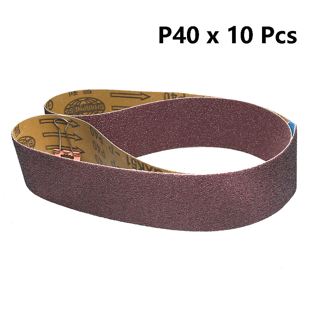 2x42 inch BORA5 Ceramic Abrasive Sanding Belts GXK51-P AO Grinding Bands for Steel Plastic Wood Polishing