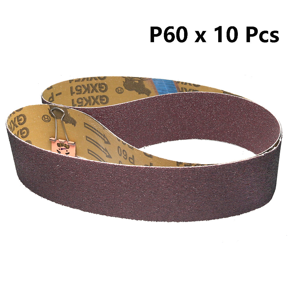 2x42 inch BORA5 Ceramic Abrasive Sanding Belts GXK51-P AO Grinding Bands for Steel Plastic Wood Polishing