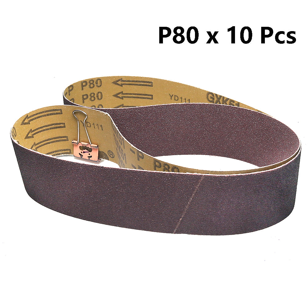 2x42 inch BORA5 Ceramic Abrasive Sanding Belts GXK51-P AO Grinding Bands for Steel Plastic Wood Polishing