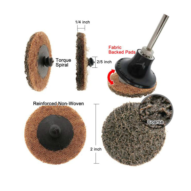 100 pcs 2"/3" Surface Conditioning Quick Change Sanding Discs Prep Pad Drill Air Grinder Rotary Tools