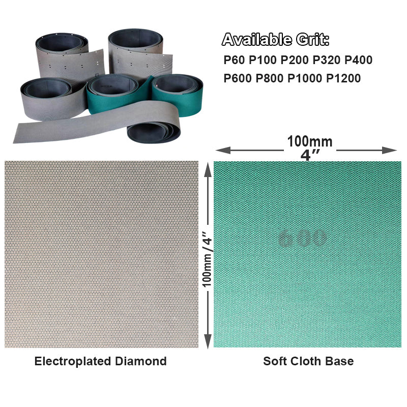 1 piece 4"x4" Electroplated Diamond Sanding Sheet P60 - P1200 Hand Polishing Sandpaper 100x100mm