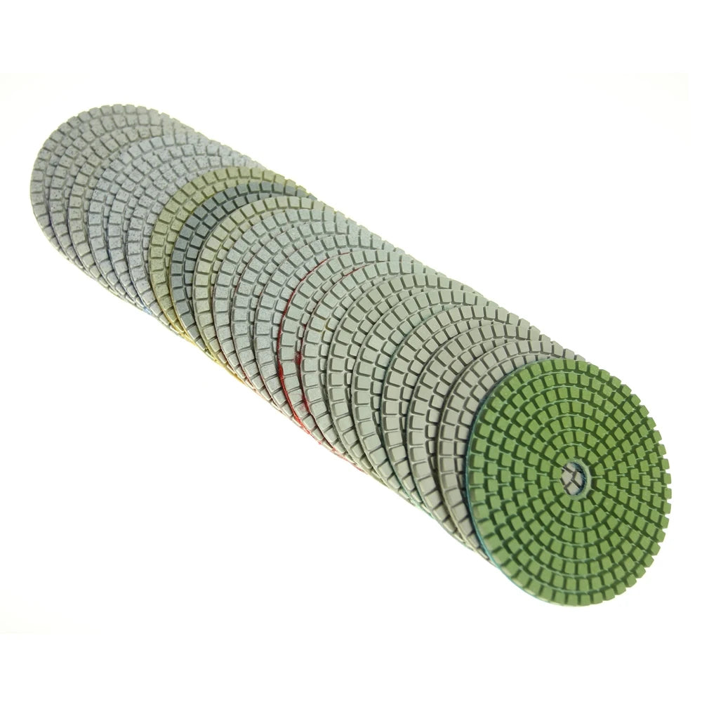 20 pcs Diamond Wet Flexible Polishing Pad P30 to P3000 for Mable Granite Ceramic Tiles Grinding