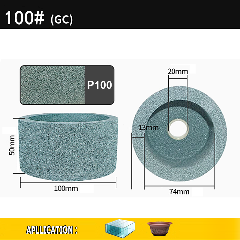 100x50x20mm Cup-Shaped Ceramic Abrasive Wheel Knife Steel Glass Metal Grinding Polishing Wheel