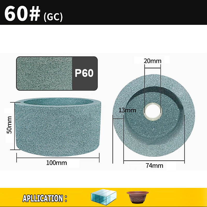 100x50x20mm Cup-Shaped Ceramic Abrasive Wheel Knife Steel Glass Metal Grinding Polishing Wheel