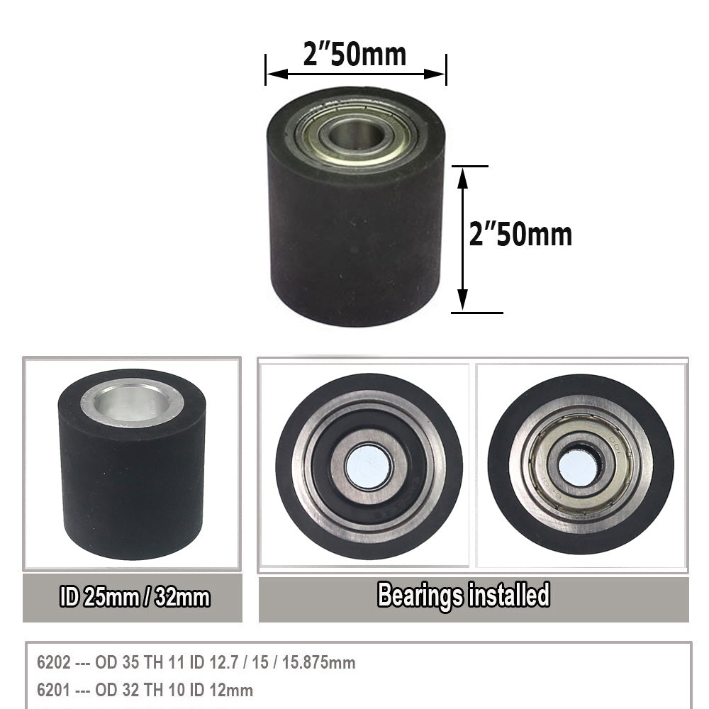 1 piece 2"/50mm x 2"/50mm Solid Rubber Contact Wheel Belt Grinder Part