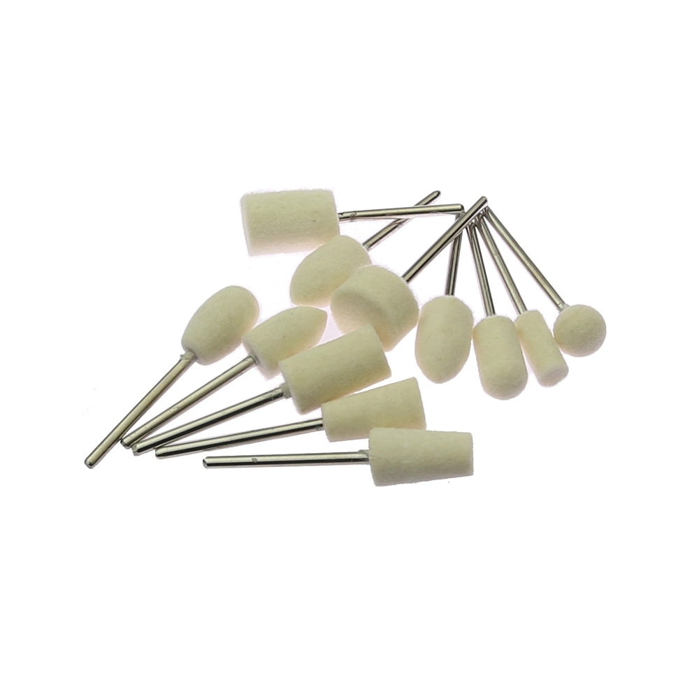 24 pcs 3/32" 2.35mm shank Mounted Points Ceramic Grinding Stone Wool Felt Polishing Wheel for Mould Nail Finish