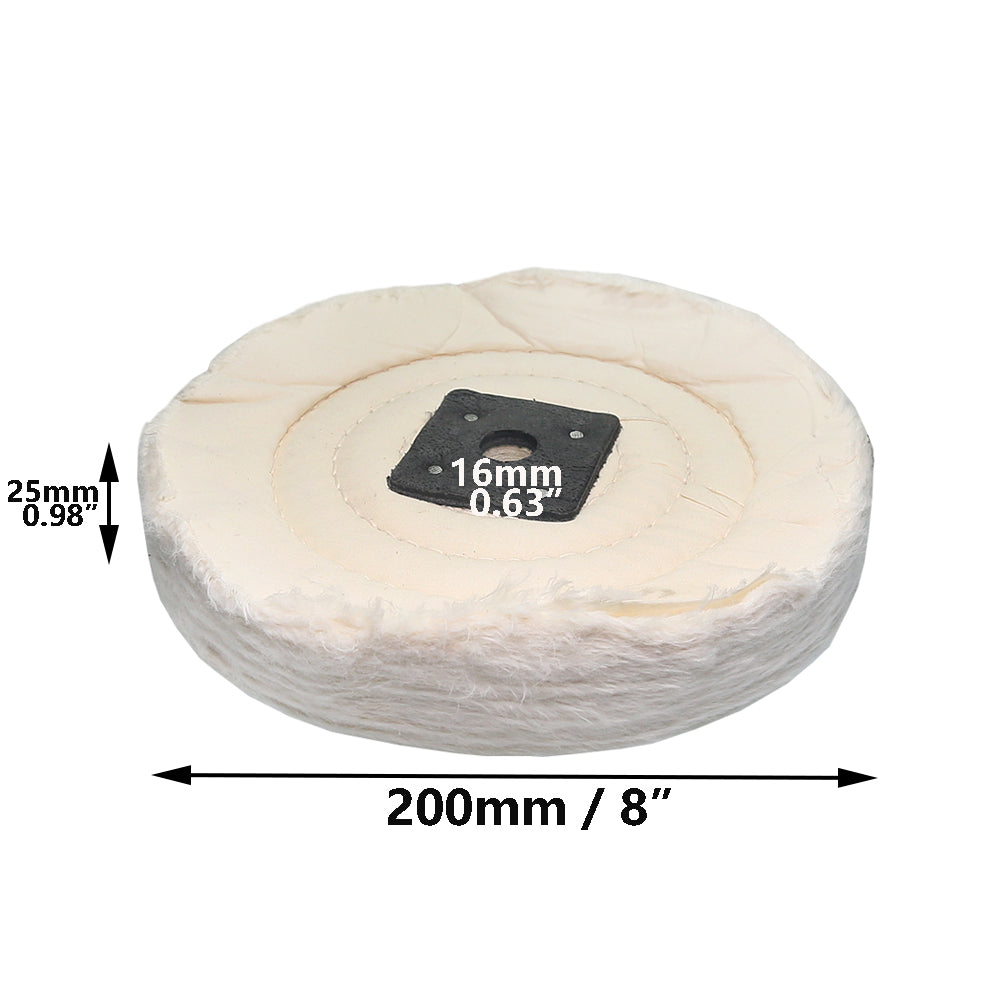 1 piece 6" / 8" Thicken Cotton Buffing Wheel Flannelette Lint Cloth Wheel for Metal Acrylic Stainless Steel Mirror Polishing