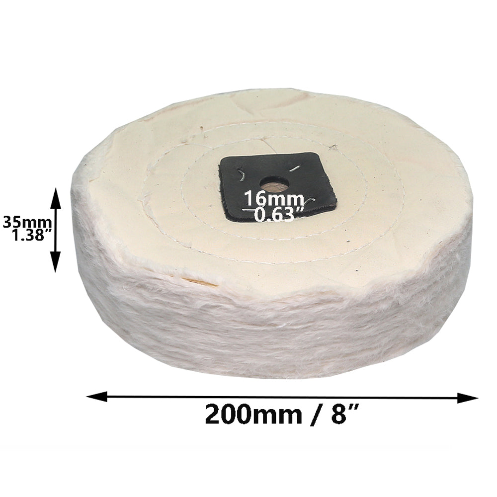 1 piece 6" / 8" Thicken Cotton Buffing Wheel Flannelette Lint Cloth Wheel for Metal Acrylic Stainless Steel Mirror Polishing