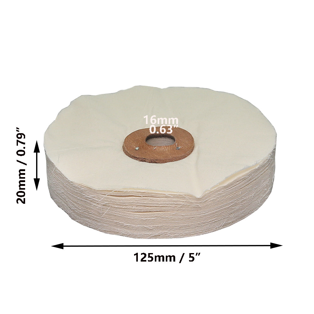 1 piece 4/5/6/8 inch Unstitched Floppy Final Polishing Mop Soft Loose 100 Leaf Fabric Buffing Wheel