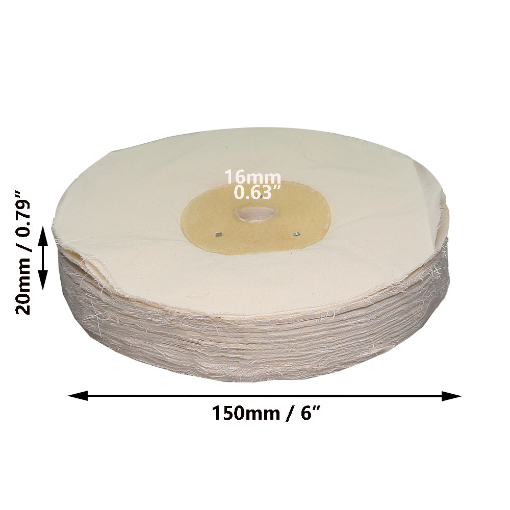 1 piece 4/5/6/8 inch Unstitched Floppy Final Polishing Mop Soft Loose 100 Leaf Fabric Buffing Wheel