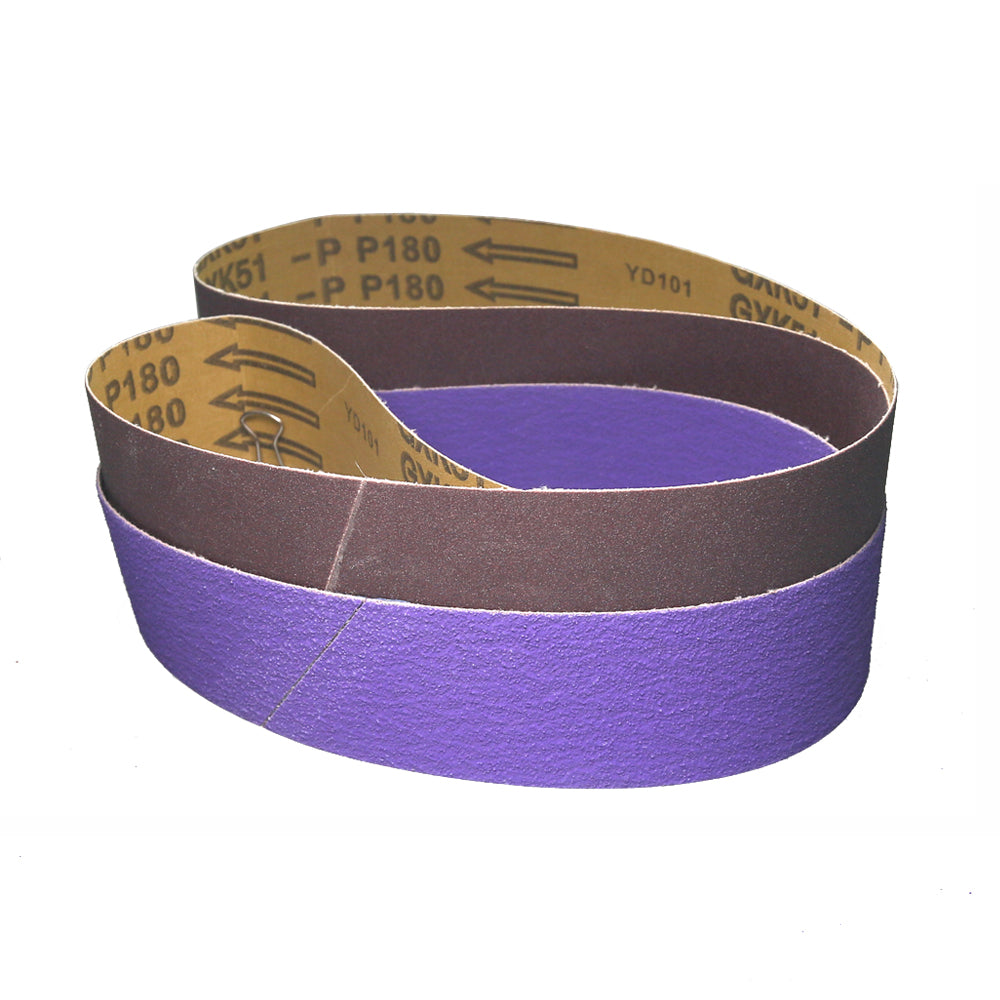 2x42 inch BORA5 Ceramic Abrasive Sanding Belts GXK51-P AO Grinding Bands for Steel Plastic Wood Polishing