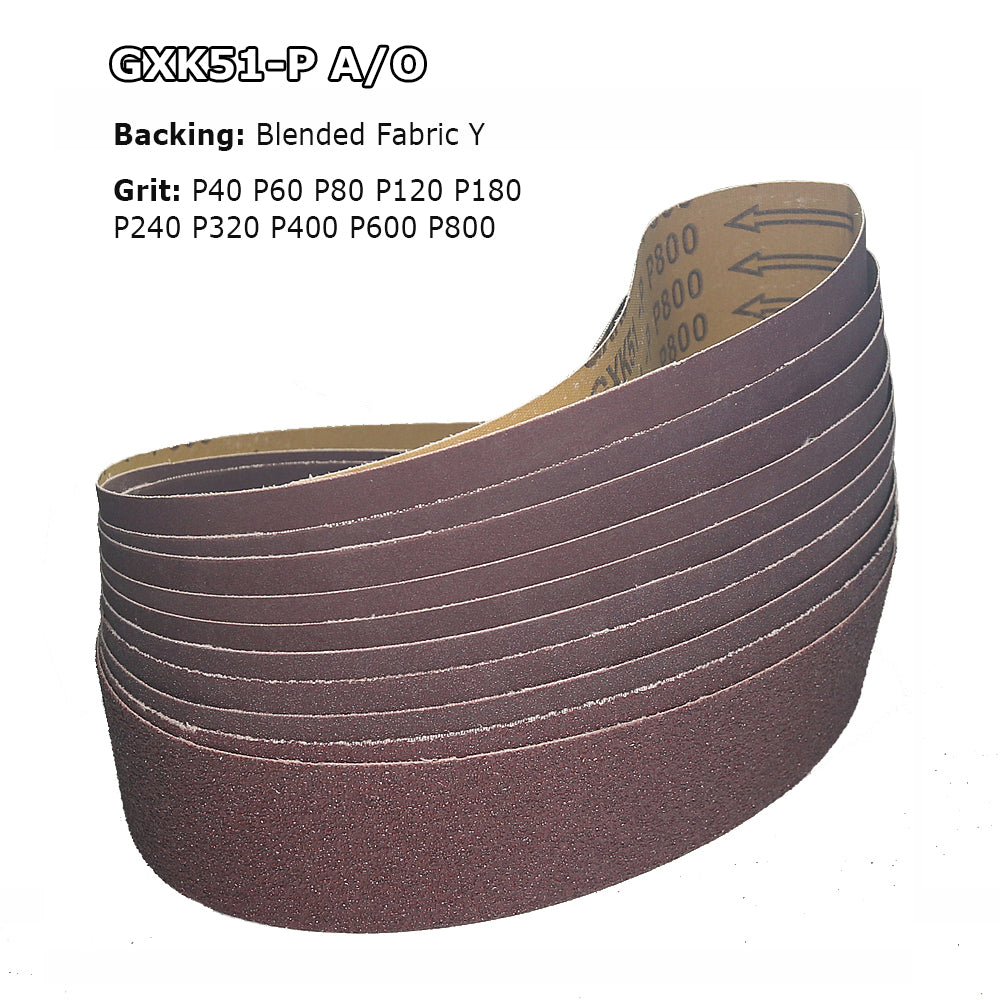 2x42 inch BORA5 Ceramic Abrasive Sanding Belts GXK51-P AO Grinding Bands for Steel Plastic Wood Polishing