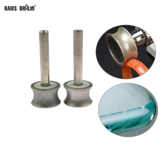 2 pieces Diamond Concave Abrasive Grinding Wheel for Jade Ring Polishing Glass Ceramic Tile Stone Round Edging