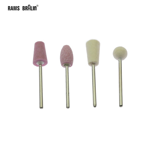 24 pcs 3/32" 2.35mm shank Mounted Points Ceramic Grinding Stone Wool Felt Polishing Wheel for Mould Nail Finish