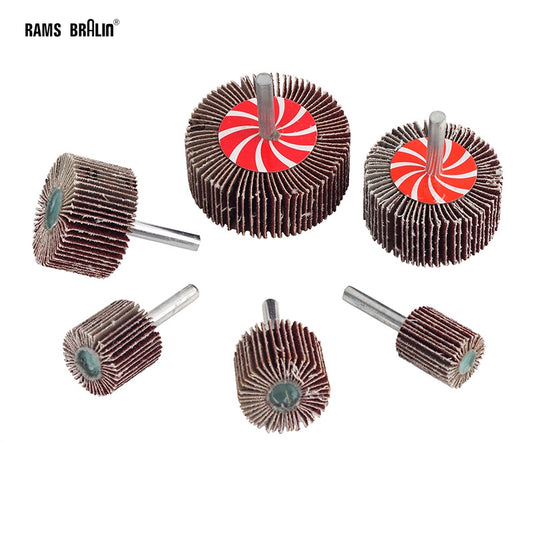 8 pieces Mounted Flap Abrasive Wheel 20-80mm P80 for Wood Curved Surface Grinding