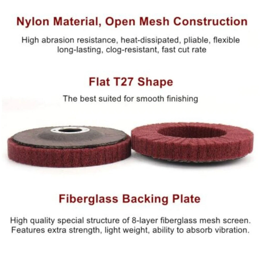 10 pcs 10 pieces 4"/4.5" Non-woven Fiber Flap Disc Lamellar Vertical Polishing Wheel Scouring Buffing Pad for angle grinders