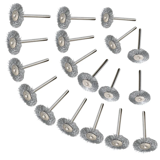 100 pieces/Pack Mini Steel Wire Grinding Brush 3mm / 1/8 in. Shank Mounted Polishing Brush