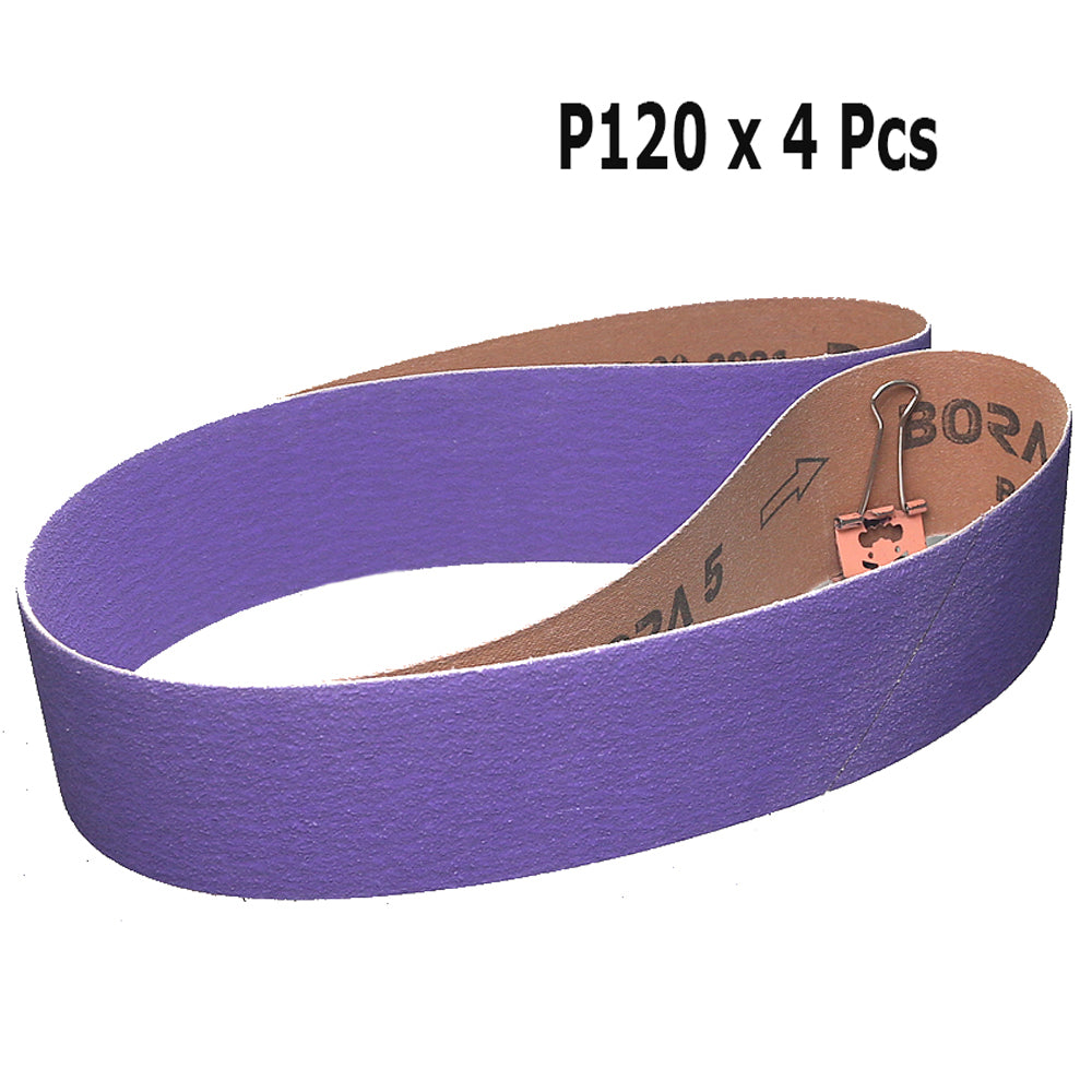 2x42 inch BORA5 Ceramic Abrasive Sanding Belts GXK51-P AO Grinding Bands for Steel Plastic Wood Polishing