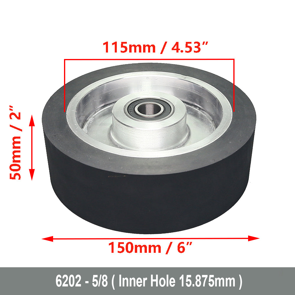 6x2 inch Grooved/Solid Rubber Contact wheel 150x50mm Belt Grinder Wheel Abrasive Belt Set