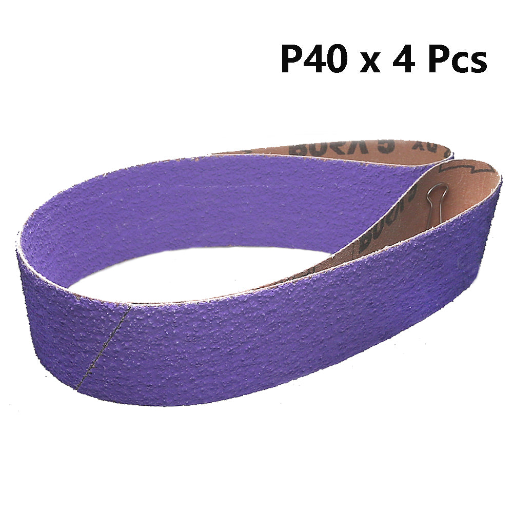 2x42 inch BORA5 Ceramic Abrasive Sanding Belts GXK51-P AO Grinding Bands for Steel Plastic Wood Polishing
