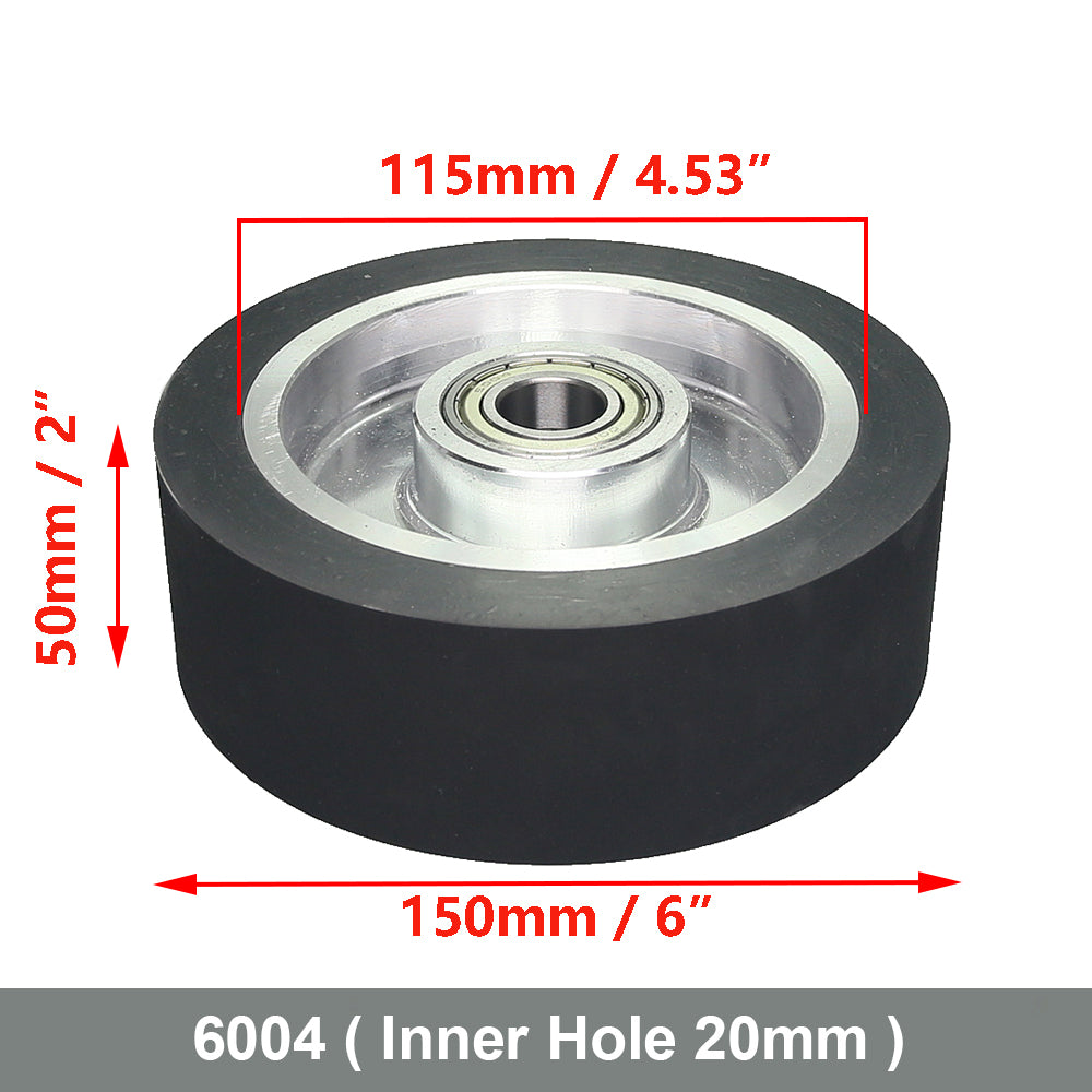 6x2 inch Grooved/Solid Rubber Contact wheel 150x50mm Belt Grinder Wheel Abrasive Belt Set