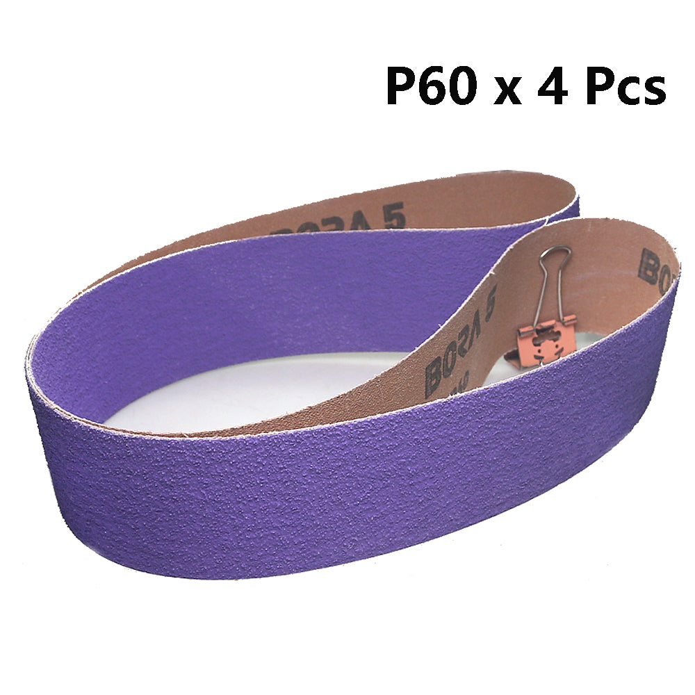 2x42 inch BORA5 Ceramic Abrasive Sanding Belts GXK51-P AO Grinding Bands for Steel Plastic Wood Polishing