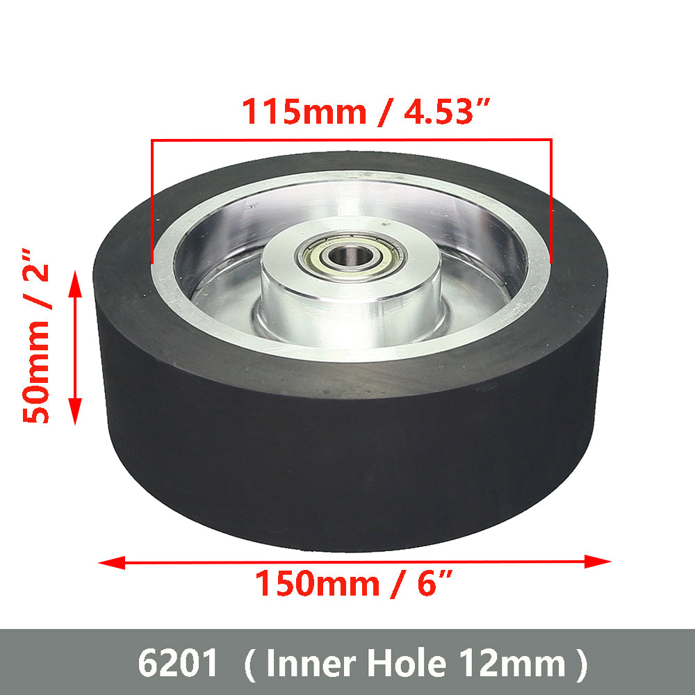 6x2 inch Grooved/Solid Rubber Contact wheel 150x50mm Belt Grinder Wheel Abrasive Belt Set