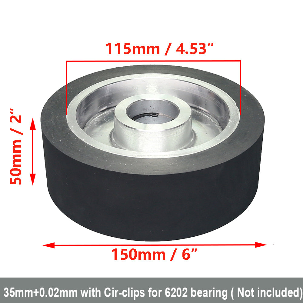 6x2 inch Grooved/Solid Rubber Contact wheel 150x50mm Belt Grinder Wheel Abrasive Belt Set