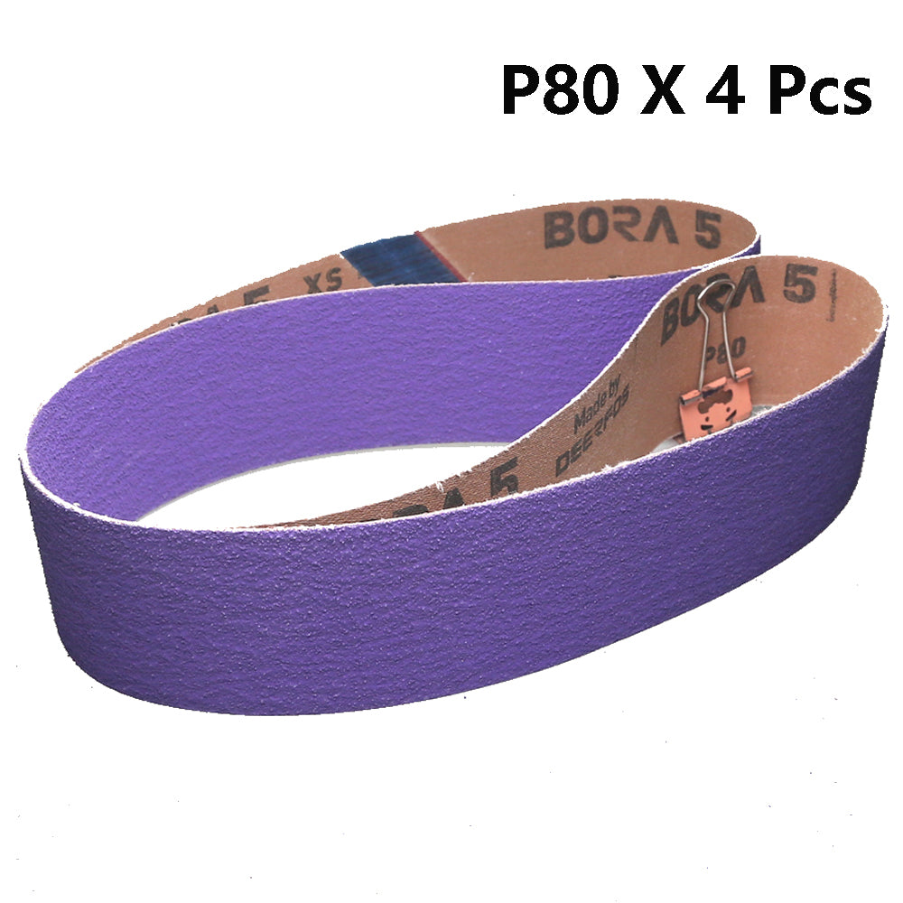 2x42 inch BORA5 Ceramic Abrasive Sanding Belts GXK51-P AO Grinding Bands for Steel Plastic Wood Polishing