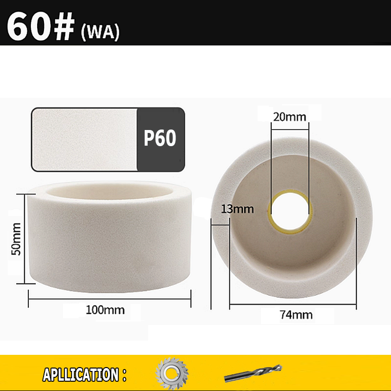 100x50x20mm Cup-Shaped Ceramic Abrasive Wheel Knife Steel Glass Metal Grinding Polishing Wheel