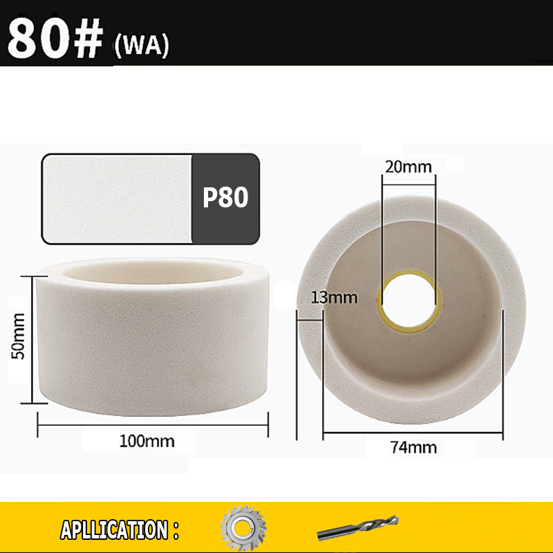 100x50x20mm Cup-Shaped Ceramic Abrasive Wheel Knife Steel Glass Metal Grinding Polishing Wheel